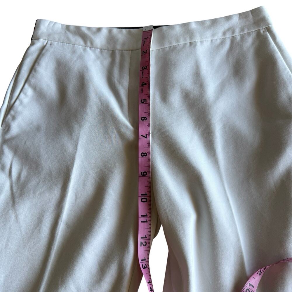 Zara Basic White Slim Ankle Trousers with Striped Waistband Y2K Size M - Picture 5 of 9